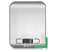 Etekcity Digital Kitchen Scales with High Precision and LCD Display, Silver | Professional Food Weighing Scales with Premium Stainless Steel, Precision up to 1 g (5 kg Maximum Weight)