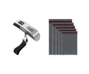 Etekcity EL11 Luggage Scale, Digital Portable Handheld Suitcase Weight for Travel with Rubber Paint & 50 Mixed Grey Parcel Bags, Postage Bags, Mailing Bags 5 Sizes 10 Each Poly Postal Bags Self Seal