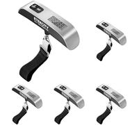 Etekcity EL11 Luggage Scale, Digital Portable Handheld Suitcase Weight for Travel with Rubber Paint, Temperature Sensor, 110 Pounds, Battery Included, Silver (Pack of 5)