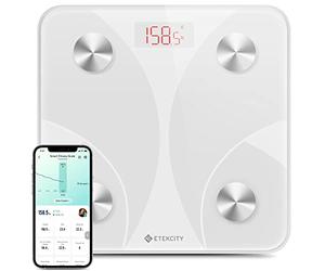 Etekcity Etekcity Smart Digital Weight Scale Bathroom Body Fat Analyzer Tracks 12 Key Compositions 400 Lbs