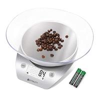 Etekcity Food Kitchen Scale with Bowl 0.1g, Digital Grams and Ounces for Weight Loss, Baking, Cooking, Dieting, and Meal Prep, 11lb/5kg, 5 Weight Units, Stainless Steel Silver