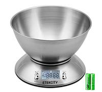 Etekcity Food Scale with Bowl, Timer, and Temperature Sensor, Digital Kitchen Weight for Cooking and Baking, 2.06 QT, Silver