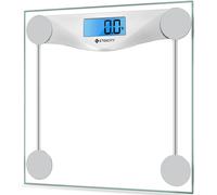 Etekcity Scales for Body Weight, Bathroom Scale with Clear LCD Display, High-Precision Measurement Technology (0.1kg/Max 180kg), 6mm Ultra Slim Design Tempered Glass,Silver