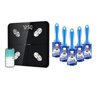 Etekcity Smart Bathroom Scales for Body Weight, Accurate to 0.05lb (0.02kg) Digital Weighing Scales & MR.SIGA Extra Sticky Lint Roller Pet Hair Remover with Easy Tear Sheets, 450 Sheets in Total