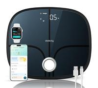 Etekcity Smart Rechargeable Scale for Body Weight, BMI, Fat, Muscle Mass, FSA HSA Eligible, Digital Bathroom Scale with 13 Metrics, Secret Mode, Bluetooth Connect to Free Apps, Stealth Black