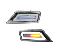 ETEKGVYVA Side Rearview Mirror Turn Signal Lights For For Liberty For Blinker 2008-2012 Front Sequential Turn Signal Lamp Assembly LED Parking Driving Full LED(Clear Lens)