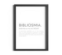 ETEKNIC Bibliosmia Definition Print Reading Nook Wall Art Book Lover Quote Bookish Poster Bedroom Home Décor Gift (A4, Black Frame)