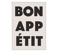 ETEKNIC Bon Appetit Kitchen Wall Art Poster Food Quote Print Dining Room Sign Trendy Aesthetic Beige Neutral Home Decor Gifts (A3, Print Only)