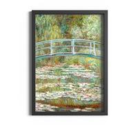 ETEKNIC Lilies Under Bridge Claude Monet Poster Impressionist Wall Art Giclee Print Abstract Painting Vintage Famous Artist Nature Flower Scenery Gallery Wall Home Décor (A3, Black Frame)