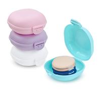 Etenpo 4 Pcs Hair Tie Container, Cotton Round Travel Case, Lightweight and Easy to Carry with Sealed Snap-on Lid, Home Cotton Swab Dispenser Accessories Jewelry Organizer(3.4 x 1.5in,Multiple Colors)