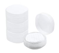 Etenpo Plastic Cotton Round Holder Cosmetic Cotton PadHolder Multiple Colors Portable Travel and SealedSuitable for Makeup Remover BallsBeads 4 Pack (Whitish-Transparent)