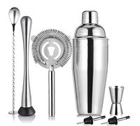 Etens Cocktail Shaker Set, 8pc Cocktail Making Kit Cocktail Set, Professional Stainless Steel Bartender Kit: 700ml Cocktail Shaker, Muddler, Bar Strainer, Jigger, Alcohol Pourer, Mixing Spoon