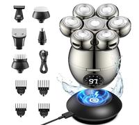 ETENTOUS Head Shavers for Bald Men 2025 Upgraded 6-in-1 Head Shaver IPX7 Waterproof Wet/Dry Electric Razor Rechargeable Mens Electric Shaver with Type-C Charge 90 Mins Longer Using Time