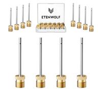 ETENWOLF 12PCS A102 Brass Ball Pump Needles with Storage Case, No Break Heavy Duty Air Pump Needles for Balls, Compatible with Hand Pump and Electric Pump, Stainless Steel Body
