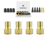 ETENWOLF 13pcs A200 Brass Presta Valve Adapter Set, Convert Presta to Schrader Valve Adaptor for Bike, Bike Pump Adapter,Easy Inflation with Standard Pump or Air Compressor, Includes 8 Valve Caps