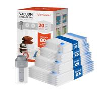 ETENWOLF 20 Pack Vacuum Storage Bags With Rechargeable Wireless Pump