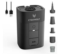 ETENWOLF AIR 5 Air Pump for Inflatables, Portable Electric Air Pump with 5200 mAh Battery, 4X Quick Inflator & Deflator, 4.5 kPa & 720 L/min Pump for Pool Floats, Vacuum Storage Bags, Black