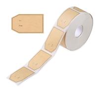 Etercycle 600PCS Gift Tag Labels, 1.18" x 2" Natural Brown Kraft Stickers, To and From Gift Name Labels Self-Adhesive for Christmas Holiday Present