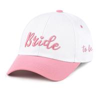 Etercycle Bride to Be Hat, White Pink Bridal Baseball Hat, Adjustable Canvas Trucker Cap Bachelorette Party Decorations Wedding Engagement Bridesmaid Gifts Honeymoon Essentials Accessories