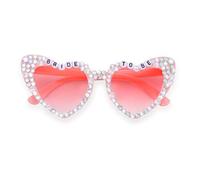 Etercycle Heart Sunglasses, Bride to Be Heart Glasses, Fashion Love Hearts Womens Sunglasses Hen Party Accessories (Pink Diamonds)