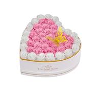 Eterfield 47 Preserved Roses in Heart Shape Box, Forever Flowers Rose Box Preserved Flowers Birthday Gifts for Her Mom Women Wife Anniversary Valentines Day Mothers Day, Pink