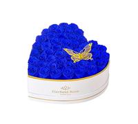 Eterfield Forever Flowers in Heart Shape Box, Preserved Roses That Last a Year Preserved Flowers Birthday Gifts for Her Mom Women Wife Anniversary Valentine's Day Mother's Day (47 Roses, Royal Blue)