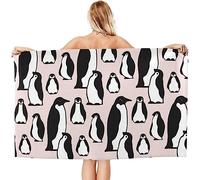 ETERIO Penguin Beach Towel, 3D Animal Microfibre Towel Quick Drying Lightweight Sand Free Bath Towels for Kids Adults Men Women, Towels for Travel, Swimming, Camping, gym, 70x150 cm