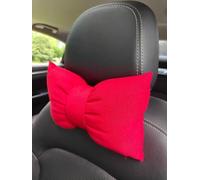 ETERLUME 2 Pack Bowknot Car Headrest Neck Support Cushions Comfortable Head Rest Pillows for Driving and Travell-Red