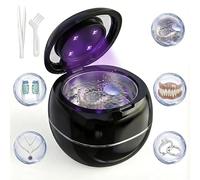 Etermeish Ultrasonic Retainer Cleaner Machine, Black, 42KHZ Dental Cleaning Pod For Denture, Toothbrush Heads,Jewelry, Braces, Digital Timer with 2 Modes, 180ML,304 stainless steel inner liner