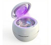 Etermeish Ultrasonic Retainer Cleaner Machine, White, 42KHZ Dental Cleaning Pod For Denture, Toothbrush Heads,Jewelry, Braces, Digital Timer with 2 Modes, 180ML,304 stainless steel inner liner