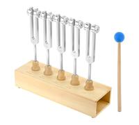 ETERMETA Brain Tuner Tuning Fork Set of 5, EEG Delta Theta Alpha Beta Tuning Forks with Wooden Voice Box (256 Hz, 259 Hz, 262 Hz, 267Hz, 271Hz)