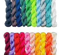 Etern 20 Pieces Color Nylon Thread, Nylon Jewelry Thread Cord 1mm, Chinese Knotting Cord Nylon, for Beading Cord Jewelry Making (20 Mixed Colors)