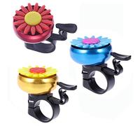 Etern 3PCS Sunflower Shaped Bicycle Horn, Bicycle Bell for Children, Aluminum Sunflower Color Bicycle Bell, for Children's Bicycle Handlebars (Blue, Yellow, Red)