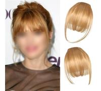 Eterna Clip On Bangs Real Hair-100% Real Hair,2PC Eterna Clip In Bangs Human Hair with Temples Hairpieces Wispy Air Bangs Fringe Women Daily Wear,Seamless,Light,Natural Stays Place (Ginger)