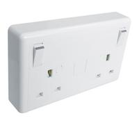 Eterna Convert2 Converter Socket 1 To 2 Gang White