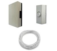 Eterna/Friedland Door Chime with Built in Transformer + Illuminated Bell Push (White) + Wire Kit