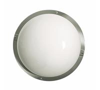 Eterna IP44 16W 2D Low Energy Ceiling Fitting~Brushed Nickel~D143~To Clear [EEK: A]