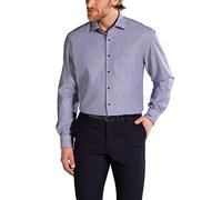 Eterna Long Sleeve Shirt Comfort FIT Twill Striped Blue/White