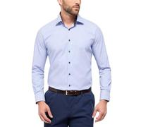 Eterna Long Sleeve Shirt Modern FIT Twill Striped Blue/White