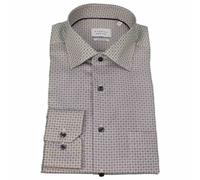 Eterna Men Shirt Long Sleeve Comfort Fit Grey Patterned 4159 E19K 35 Silver