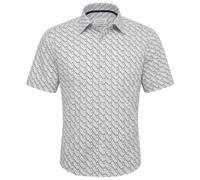 Eterna Men's Short Sleeve Comfort Fit Shirt Blue Brown Minimal 1375 K181 15