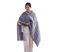 EternaHora 40"x55" Cordless Heated Blanket, Portable Heated Blanket Battery Operated, Cozy Soft Wearable Heated Shawl, 3 Heat Settings, Auto-Off, Machine Washable(Grey,Shawl)