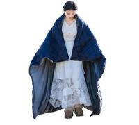 EternaHora Portable Heated Blanket Battery Operated, Double-Sided Flannel & Down Camping Blanket, Snap Button Wearable Design, 5 Heat Levels & Auto Shutoff, 63"x59"