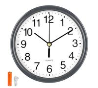 EternaHora Silent Wall Clock Non Ticking, 6 Inch Wall Clocks Battery Operated, Small Analog Clock for Bedroom Home Office Kitchen Bathroom School, Easy to Read(Gray)