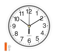 EternaHora Silent Wall Clock Non Ticking, 6 Inch Wall Clocks Battery Operated, Small Analog Clock for Bedroom Home Office Kitchen Bathroom School, Easy to Read (Color : White)