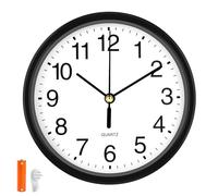 EternaHora Silent Wall Clock Non Ticking, 6 Inch Wall Clocks Battery Operated, Small Analog Clock for Bedroom Home Office Kitchen Bathroom School, Easy to Read (Color : Black)