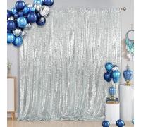 Eternal Beauty 122x244cm Silver Shinny Sequin Photography Backdrop Party Prom Wedding Youtobe Banquet Photo Background (4x8 feet)