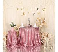 Eternal Beauty 127cm (50 inch) Round Sequin Tablecloth Wedding Party Banquet Table Cloths,Fuchsia pink