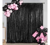 Eternal Beauty 213x213cm Black Shinny Sequin Photography Backdrop Party Prom Wedding Youtobe Banquet Photo Background (7x7 feet)