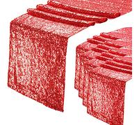 Eternal Beauty 5PCS-12X108 Red Sequin Table Runner for Wedding, Decorations for Birthday Parties, Banquets, Graduations,Christmas